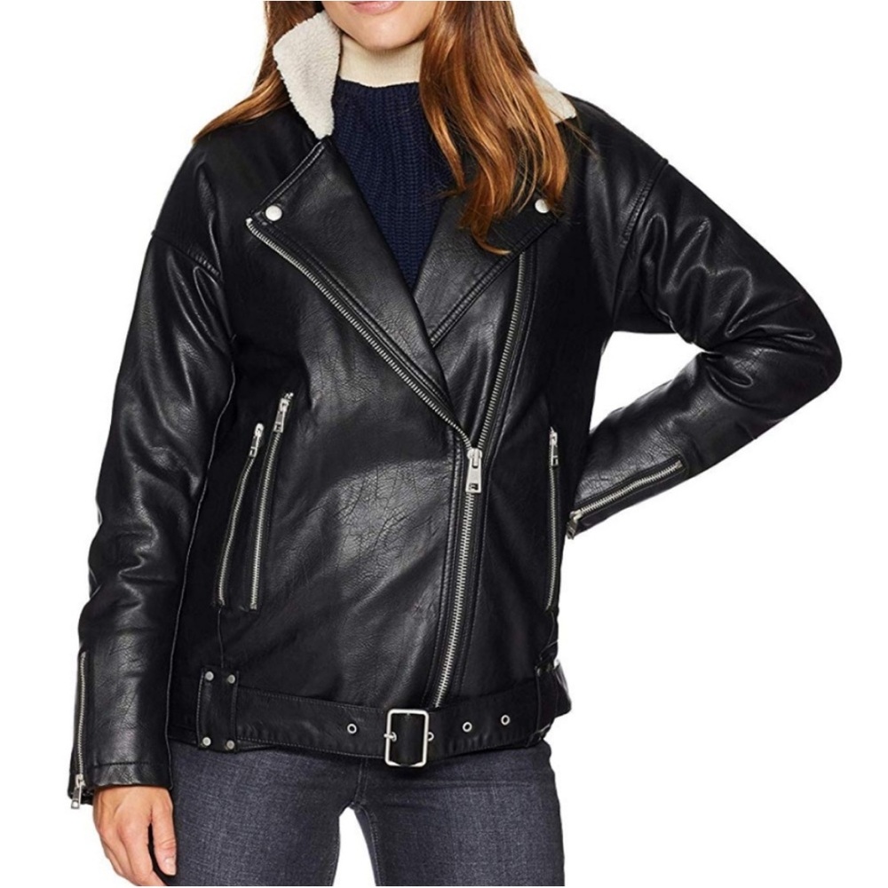 NWT Levi Faux Leather Sherpa Jacket